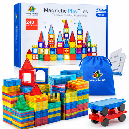 Magnetic Tiles 240 PCS XL Set with Storage Bag