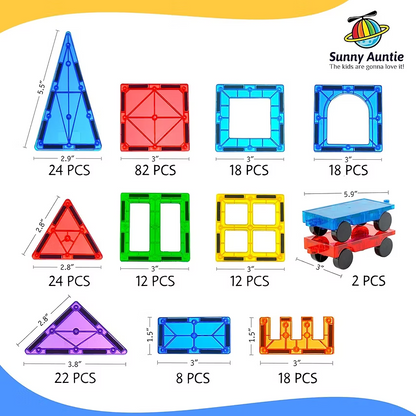 Magnetic Tiles 240 PCS XL Set with Storage Bag