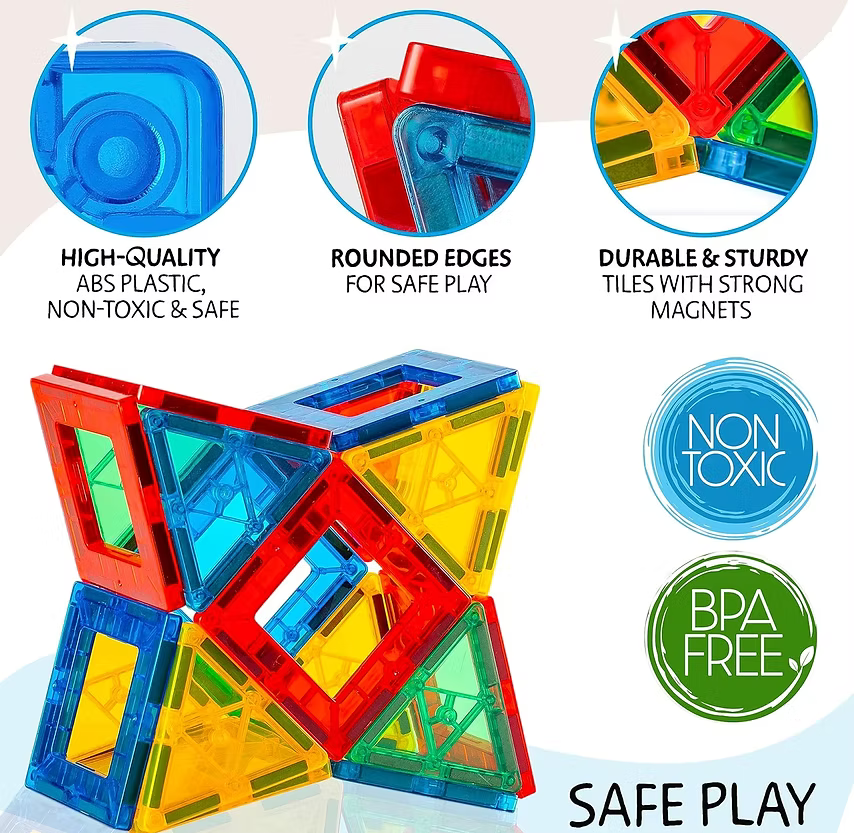 Magnetic Tiles 100 PCS with 2 Cars